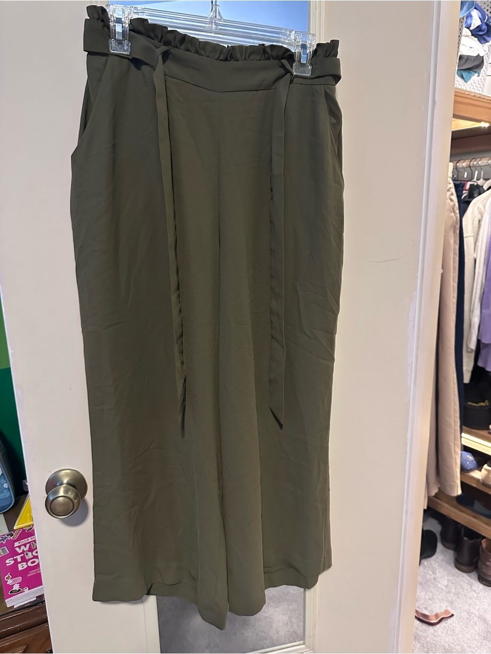 LC Lauren Conrad Olive Tie-Waist Pants